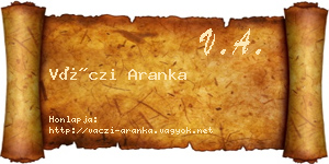 Váczi Aranka névjegykártya