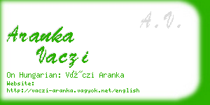 aranka vaczi business card